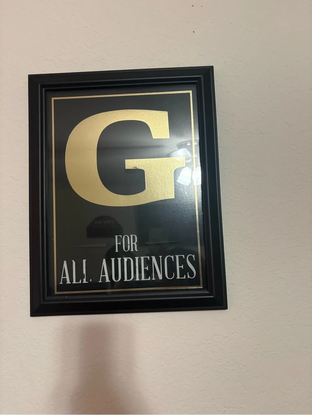 Framed Gold 'G' Wall Art - All Audiences